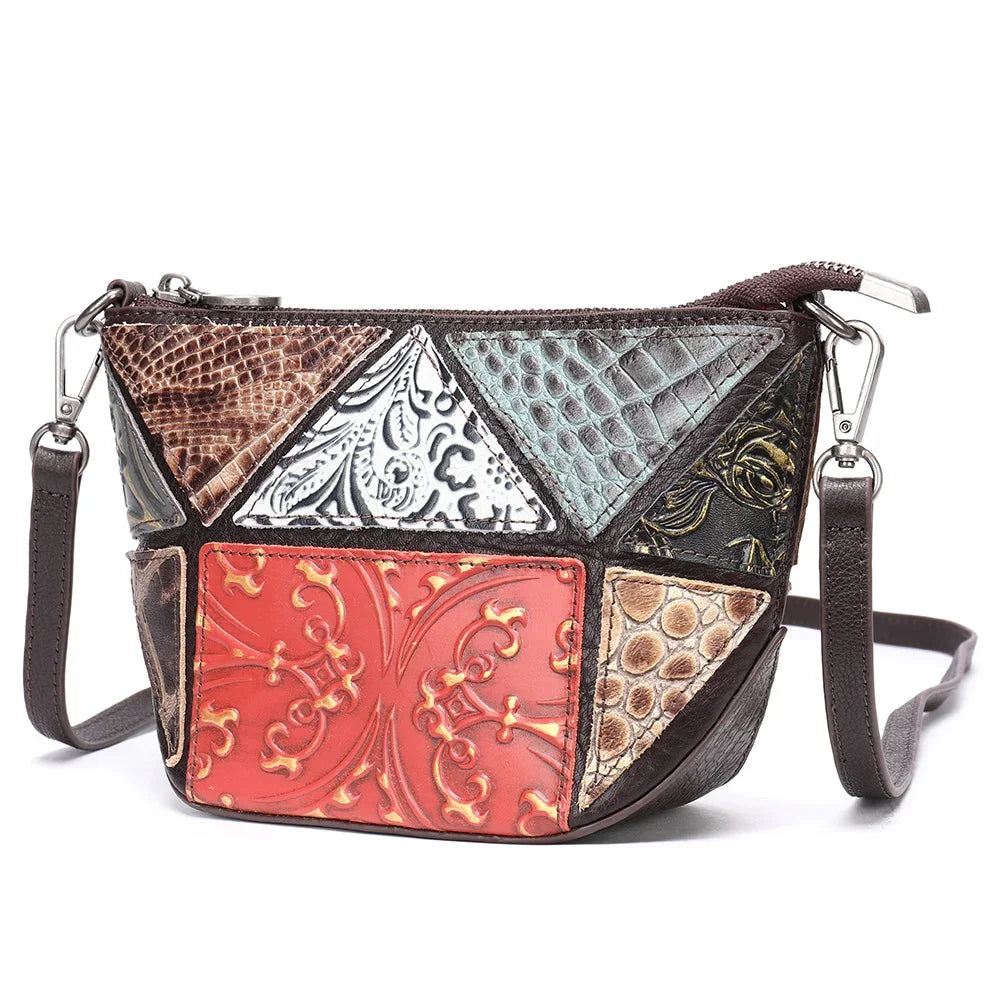 Shoulder For Women Genuine Leather Vintage Bag Patchwork Handbags Small Messenger Crossbody Bags Wallets Clutchs Gir