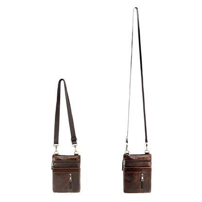 Shoulder Men's Retro Crossbody Casual Male Phone Commuter Bag in Top Cowhide/Head Layer Cowhide New Sh