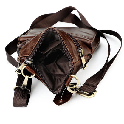 Shoulder Men's Retro Crossbody Casual Male Phone Commuter Bag in Top Cowhide/Head Layer Cowhide New Sh