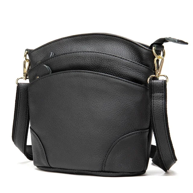 Shoulder s For Women Genuine Leather Coffee Crossbody Female Messenger Bucket Bag Phone Shopping Wife Girls