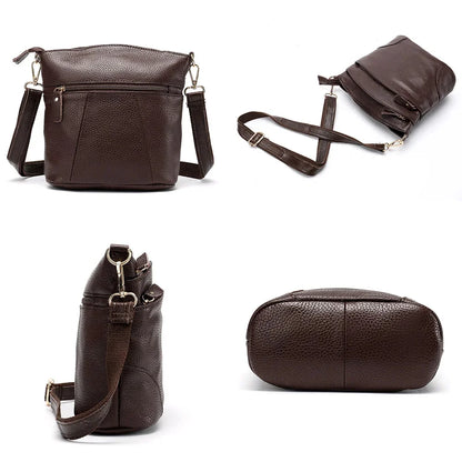 Shoulder s For Women Genuine Leather Coffee Crossbody Female Messenger Bucket Bag Phone Shopping Wife Girls