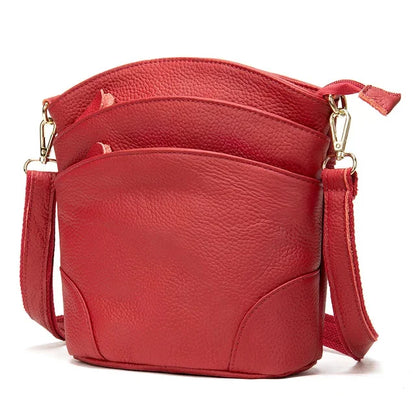 Shoulder s For Women Genuine Leather Coffee Crossbody Female Messenger Bucket Bag Phone Shopping Wife Girls