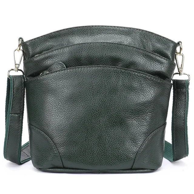Shoulder s For Women Genuine Leather Coffee Crossbody Female Messenger Bucket Bag Phone Shopping Wife Girls
