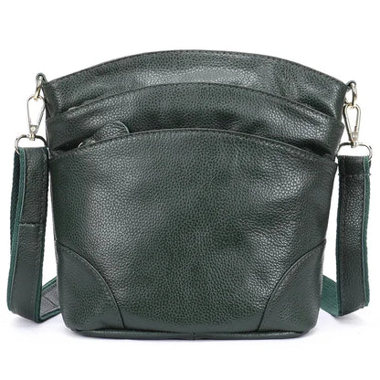 Shoulder s For Women Genuine Leather Coffee Crossbody Female Messenger Bucket Bag Phone Shopping Wife Girls