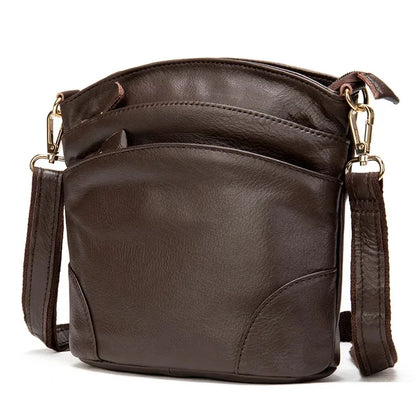 Shoulder s For Women Genuine Leather Coffee Crossbody Female Messenger Bucket Bag Phone Shopping Wife Girls