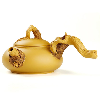 Side Handle Purple Clay Pot Set Japanese Teapot Single Handle Pure Handmade Pot Yixing Original Mine Duan Clay Embossed Tea Set