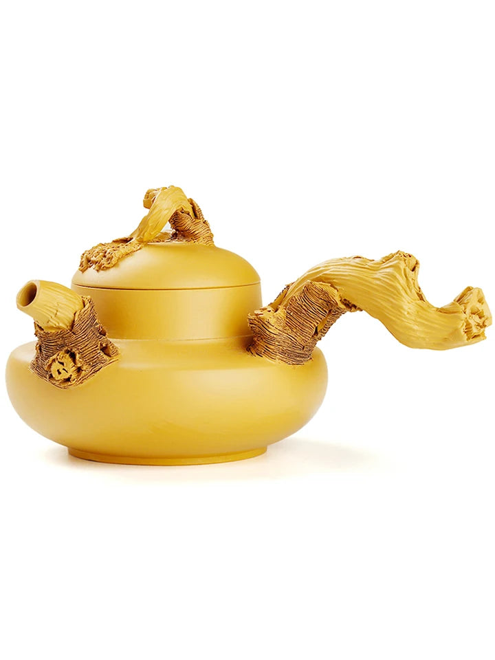 Side Handle Purple Clay Pot Set Japanese Teapot Single Handle Pure Handmade Pot Yixing Original Mine Duan Clay Embossed Tea Set