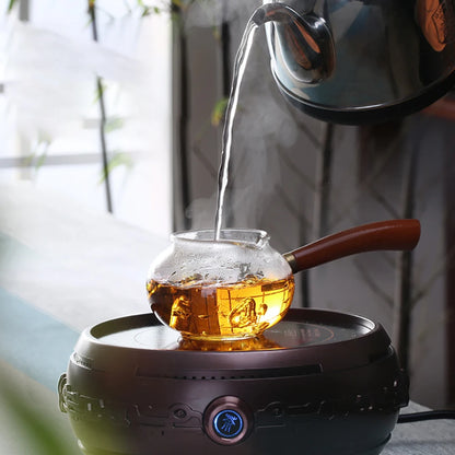 Side handle glass fair cup tea drain set Kung Fu tea set tea water separation transparent heat-resistant glass tea sea