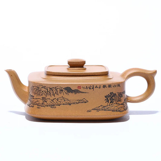 Sifang Junyu-Famous Handmade Zisha Teapot, Yixing Original Mine, Old Duan Mud Teapot, Kung-Fu Pot