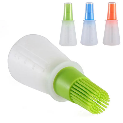 Silicone Oil Bottle Brush with Lid, High Temperature Resistant, Sauce Brush, Barbecue Pancake, Baking Cake