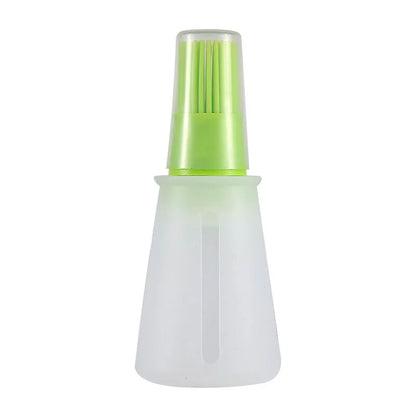 Silicone Oil Bottle Brush with Lid, High Temperature Resistant, Sauce Brush, Barbecue Pancake, Baking Cake