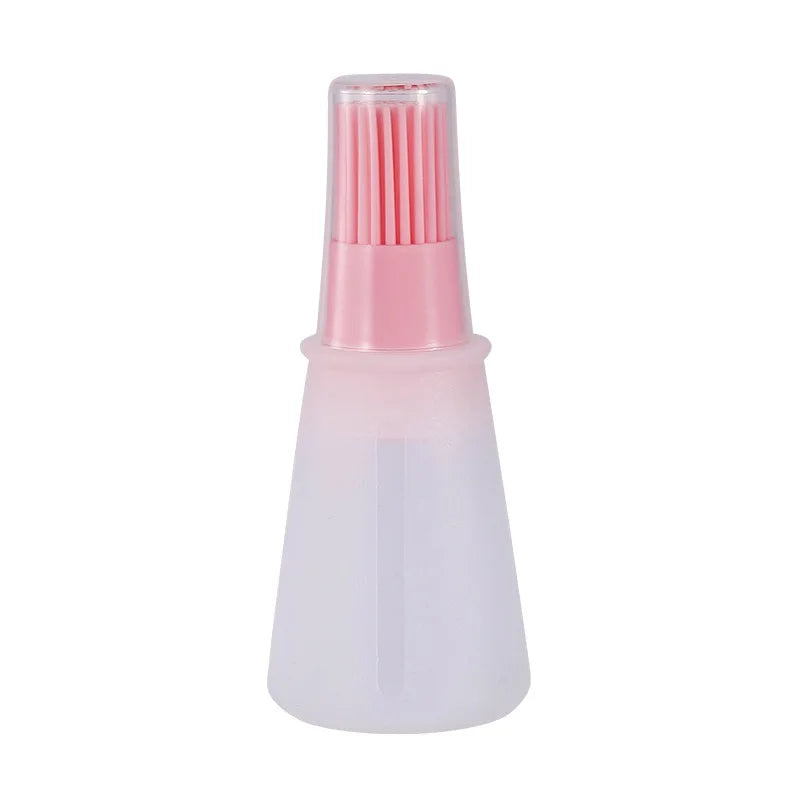 Silicone Oil Bottle Brush with Lid, High Temperature Resistant, Sauce Brush, Barbecue Pancake, Baking Cake