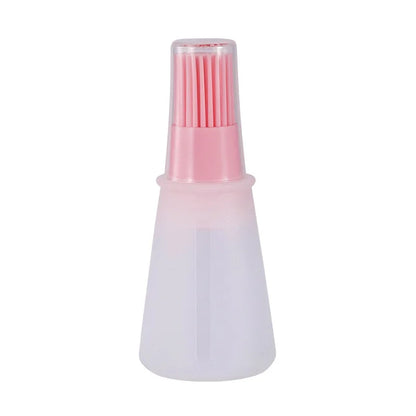 Silicone Oil Bottle Brush with Lid, High Temperature Resistant, Sauce Brush, Barbecue Pancake, Baking Cake