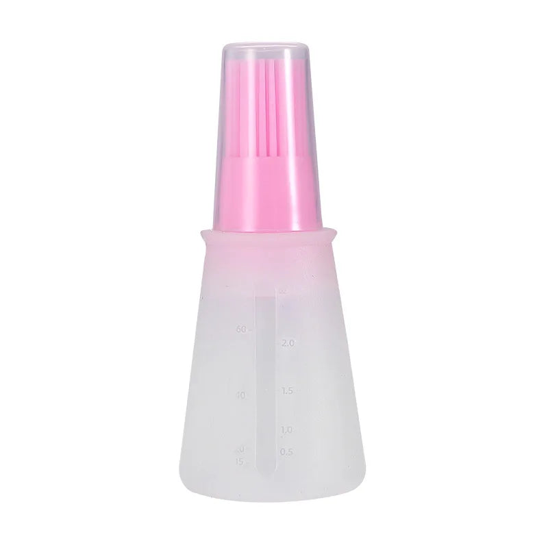 Silicone Oil Bottle Brush with Lid, High Temperature Resistant, Sauce Brush, Barbecue Pancake, Baking Cake