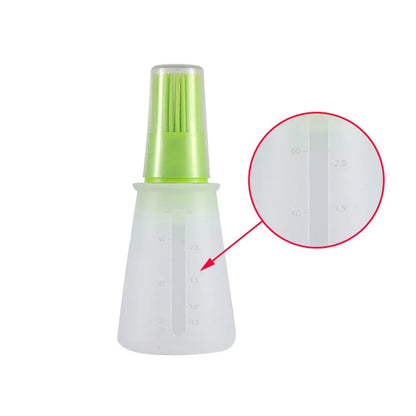 Silicone Oil Bottle Brush with Lid, High Temperature Resistant, Sauce Brush, Barbecue Pancake, Baking Cake