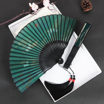 Silk Women's folding fan， Bamboo and wood fan bone Portable outdoor decorative hand fan Home Decoration Folding Fan best gift