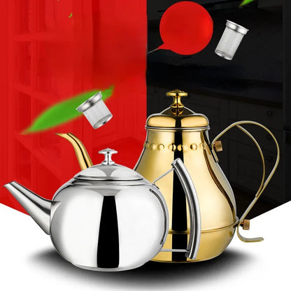 Silver Gold 2 L Teapot Sttainless Steel Kettle Hotel Hotel Restaurant Teapot Teapot Accessories Maker Kitchen Coffee