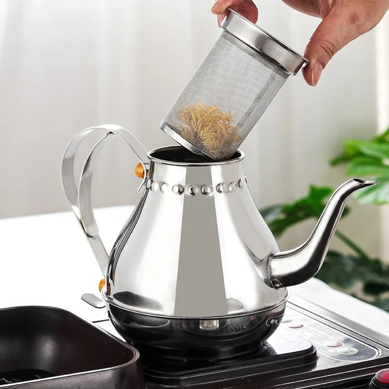 Silver Gold 2 L Teapot Sttainless Steel Kettle Hotel Hotel Restaurant Teapot Teapot Accessories Maker Kitchen Coffee