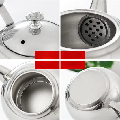 Silver Gold 2 L Teapot Sttainless Steel Kettle Hotel Hotel Restaurant Teapot Teapot Accessories Maker Kitchen Coffee