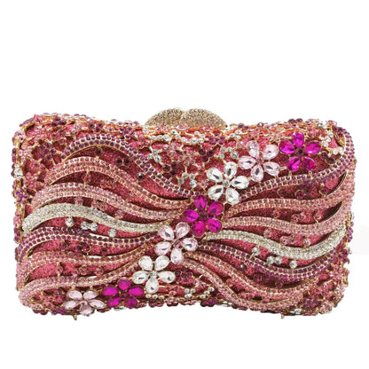 Silver Gold Black Crystal Diamond Beading clutch Purse Women Wedding Party Evening Bag Clutch bags Bolsos chain shoulder bag