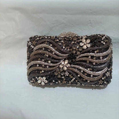 Silver Gold Black Crystal Diamond Beading clutch Purse Women Wedding Party Evening Bag Clutch bags Bolsos chain shoulder bag