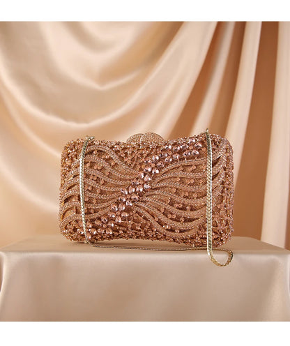 Silver Gold Black Crystal Diamond Beading clutch Purse Women Wedding Party Evening Bag Clutch bags Bolsos chain shoulder bag