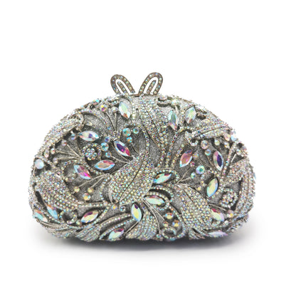 Silver Gold Colorful Pink Blue Green Crystal Diamond Clutch Purse Women Evening Bag Female Party Bags For Lady Wedding Handbags