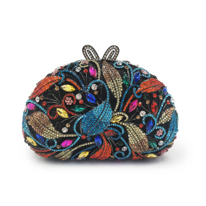 Silver Gold Colorful Pink Blue Green Crystal Diamond Clutch Purse Women Evening Bag Female Party Bags For Lady Wedding Handbags