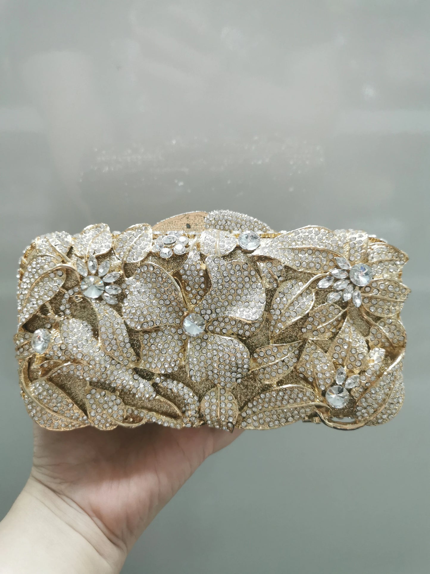 Silver Gold Pink Blue Flower Woman Evening Diamond Bag Ladies Floral Rhinestone Party Bridal Clutch Handbags Wallets Female Gift
