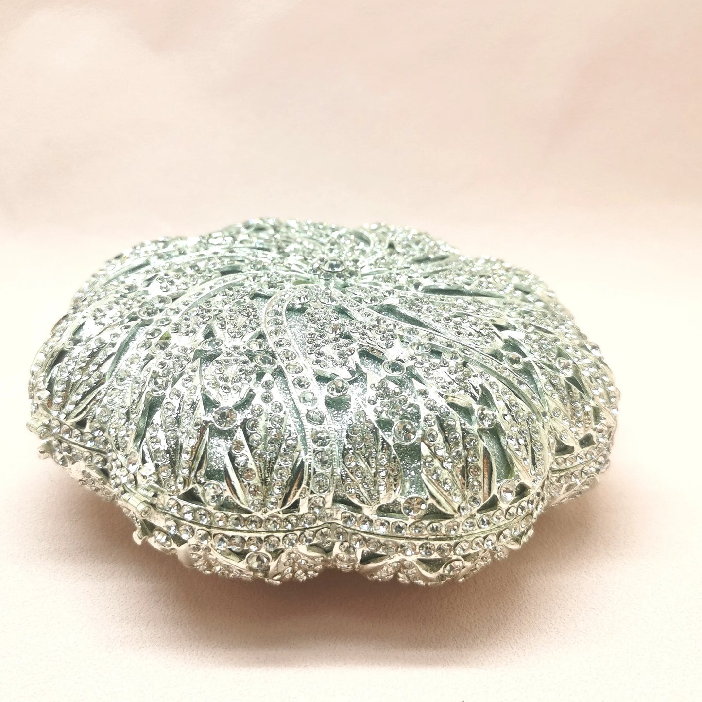 Silver Mini Flower Shape Hollow Out Handbag Woman Diamond Banquet Dinner Purse Bridal Crystal Wedding Party Clutch Evening Bag