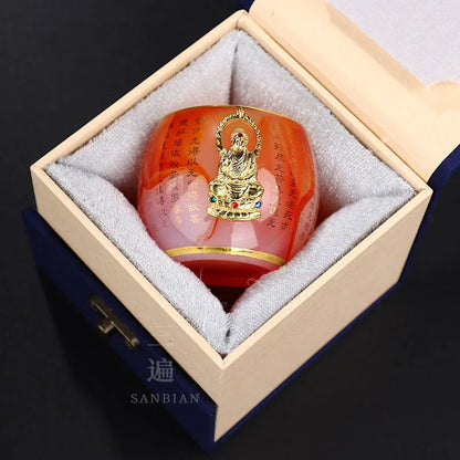 Silver Plated Glass Cup Tea Cup Women's Heart Sutra Tea Set Small Tea Cup Jade Porcelain Glass Cup Kung Fu Tea Cup Master Cup