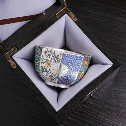 Silver Plated Tea Cup 999 Sterling Silver Ceramic Cup Personal Cup Master Cup Kung Fu Tea Set Tea Tasting Cup Tea Cup Court