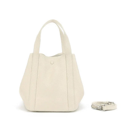 Simple Bucket Bag Women 2024 New Cowhide Solid Commuter Handbags Minority Fashion One Shoulder Crossbody Purses Designer Bolsos