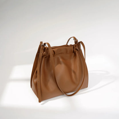 Simple Casual Fashion Underarm Shoulder Bag 2024 New Genuine Leather Soft Pleated Cloud Bag Large Capacity Bucket Bags Bolsos