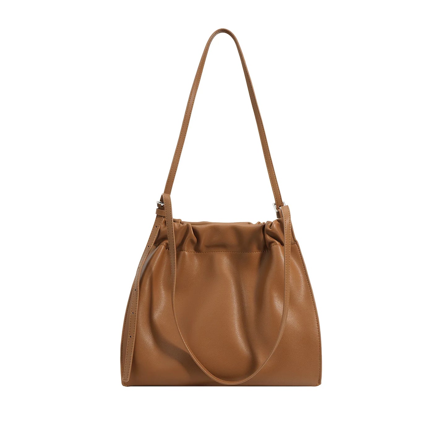 Simple Casual Fashion Underarm Shoulder Bag 2024 New Genuine Leather Soft Pleated Cloud Bag Large Capacity Bucket Bags Bolsos