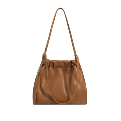 Simple Casual Fashion Underarm Shoulder Bag 2024 New Genuine Leather Soft Pleated Cloud Bag Large Capacity Bucket Bags Bolsos