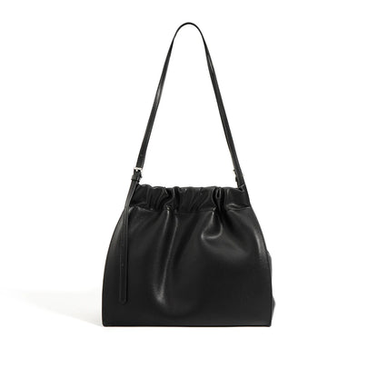 Simple Casual Fashion Underarm Shoulder Bag 2024 New Genuine Leather Soft Pleated Cloud Bag Large Capacity Bucket Bags Bolsos