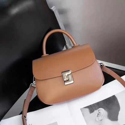 Simple Commuter Elegant Handbags Purse Women Bags All-match Solid Vintage Leather Clutches Fashion Versatile Crossbody Bag Bolsa