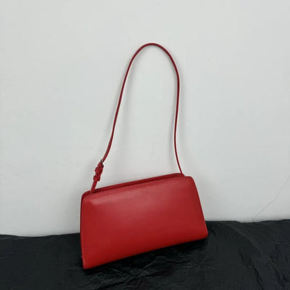 Simple Commuter Elegant Underarm Shoulder Bag Vintage Cowhide Zipper Tote Large Capacity All-match Purses Clutch Handbags