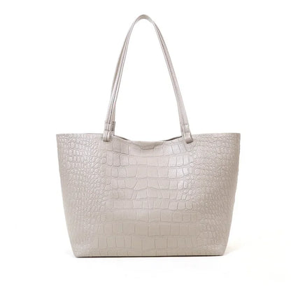 Simple Cowhide Leather Women Bags New Large Capacity Tote Shoulder Bag Female 2024 New Elegant All-match Commuter Bolsos Mujer