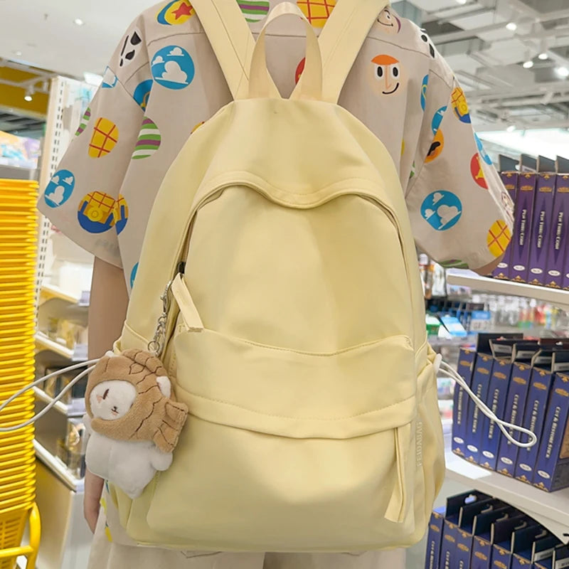 Simple Desig Leisure College Backpack Trendy Women Nylon Laptop Book Bag Girl Cute Travel School Bag Fashion Female Cool Student