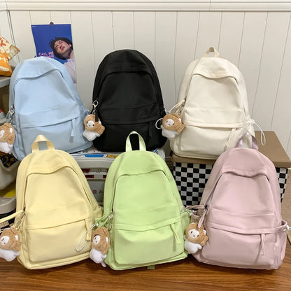 Simple Desig Leisure College Backpack Trendy Women Nylon Laptop Book Bag Girl Cute Travel School Bag Fashion Female Cool Student
