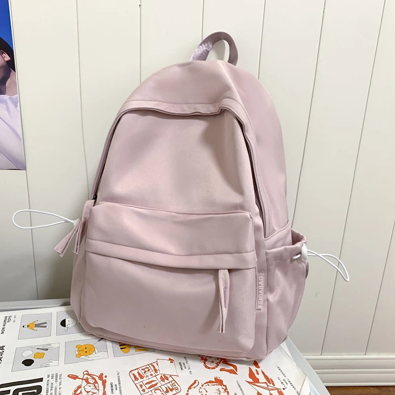 Simple Desig Leisure College Backpack Trendy Women Nylon Laptop Book Bag Girl Cute Travel School Bag Fashion Female Cool Student