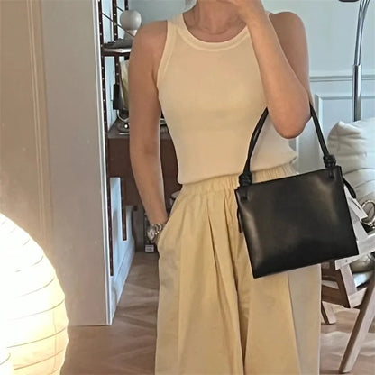 Simple Fashion Designer Kink Handbags Large Capacity Commuter Solid Color Shoulder Bags Purses 2024 New Office Lady Bolsas