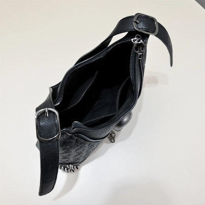 Simple Fashion Underarm Bag for Women Versatile Bag Vintage Skull Shoulder Bags Armpit Bag Handbag Large Capacity Tote