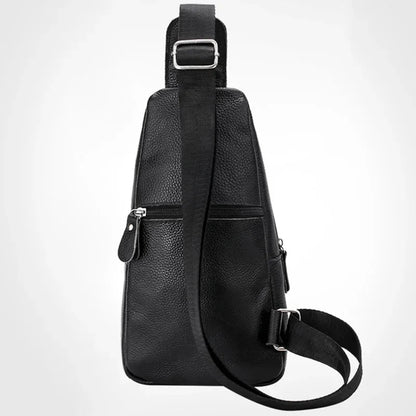 Simple Genuine Leather Chest Large Capacity Men's Crossbody Business Cowhide Messenger Outdoor Sling Bag