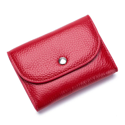 Simple Genuine Leather Zero Card Bag Men's and Women's New Soft Cowhide Short Multifunctional Small Wallet