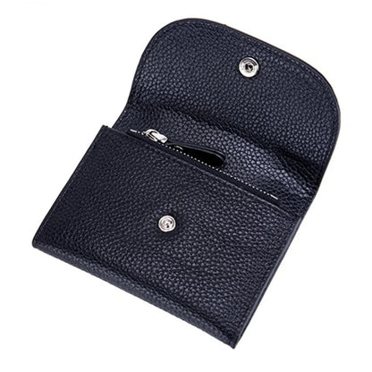 Simple Genuine Leather Zero Card Bag Men's and Women's New Soft Cowhide Short Multifunctional Small Wallet