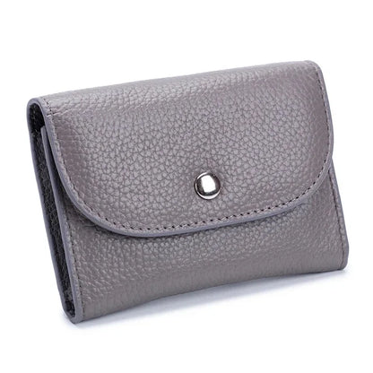 Simple Genuine Leather Zero Card Bag Men's and Women's New Soft Cowhide Short Multifunctional Small Wallet