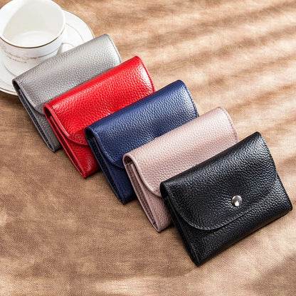 Simple Genuine Leather Zero Card Bag Men's and Women's New Soft Cowhide Short Multifunctional Small Wallet